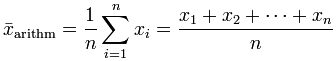 Formula arithmetic mean - sengpielaudio